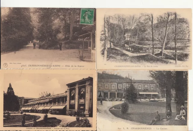 Lot de 4 cartes postales anciennes old postcards CHARBONNIERES-LES-BAINS RHONE 5