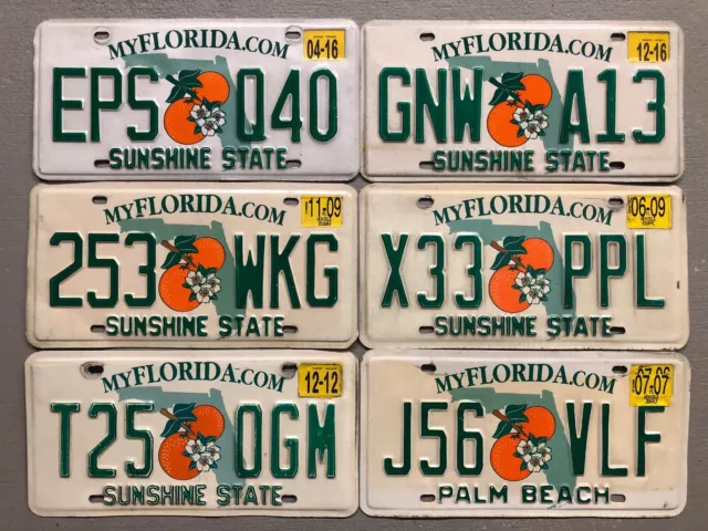 One Florida License Plate Sunshine State/Orange Random Letters/ Numbers On Sale!