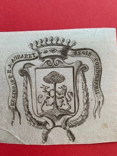 Ex-libris AUBARET Pierre Bernard Antoine, A5111, 70 x 62 mm