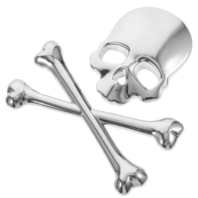 Metal Skull Car Emblem Logo Custom Badge Crossbones Motorcycle