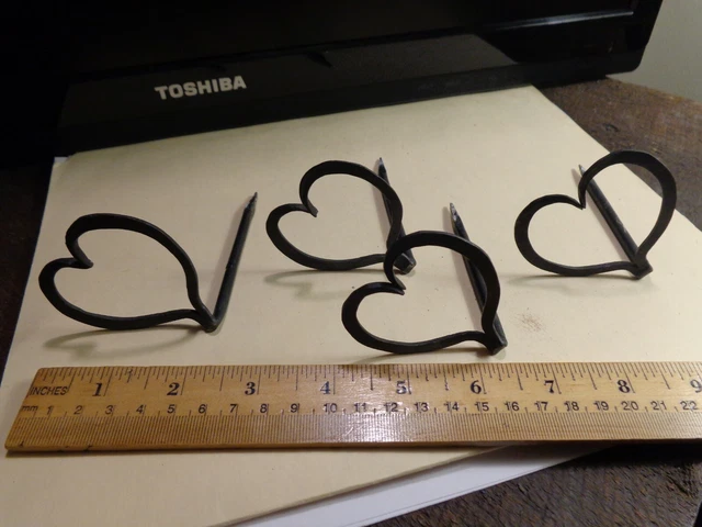 4 Country  Primitive  Hand Forged Iron Curtain  Spike Hook Hardware