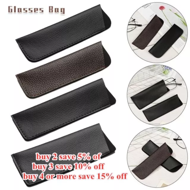 Soft Leather Eyeglass Sunglasses Reading Glasses Case Soft Pouch Bag Pocket