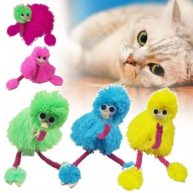 Pull String Hand Puppet Ostrich Toy Cute Muppet Doll for-Children Activity  K0W0