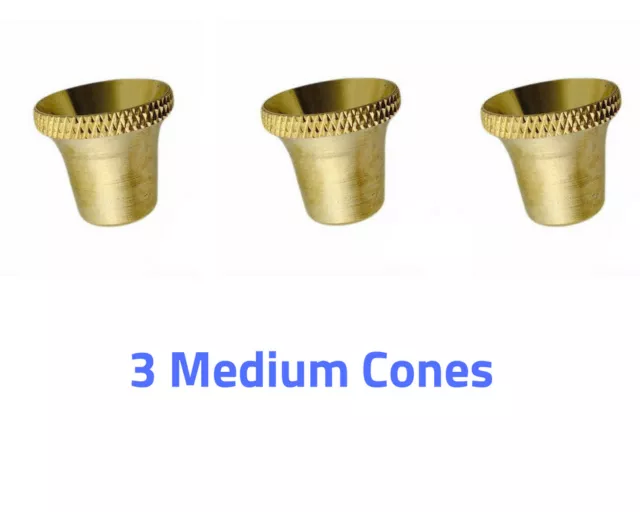 3x MEDIUM Size Bonza Bucket Brass Cone Piece Billy accessories