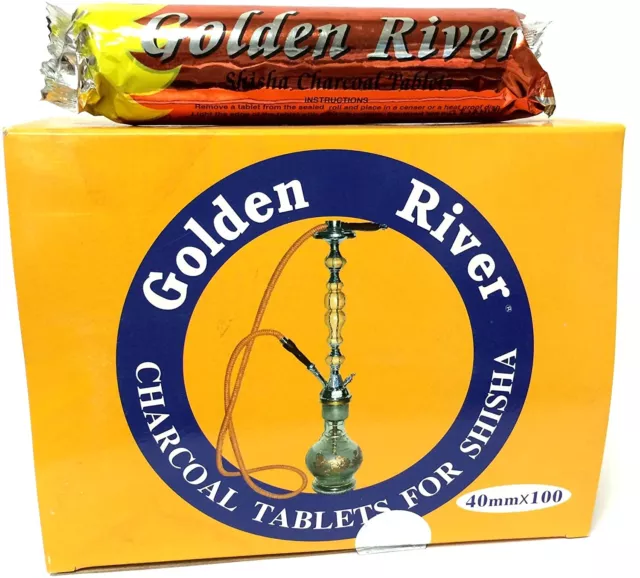 4 x 10 Rollen Golden River selbstzünder Shisha Kohle 40mm