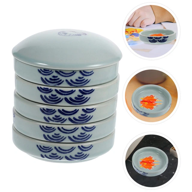 Tavolozza Tradizionale Cinese In Ceramica, Piastra Di Pittura Ad Acquerello, Piatto Per Acquerello, Vassoio Per Mescolare I Colori, Tavolozza In Porcellana (17,8 Cm