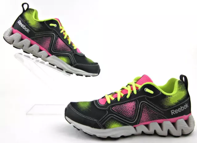 Reebok Zigkick Wild Big Kids Fitness Shoes Black Pink Neon GS 6 Fits Womens 7.5