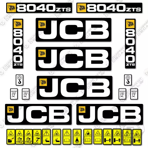 Pour Jcb 8040 ZTS Décalque Kit Mini Pelleteuse - 7 An Extérieur 3M Vinyle