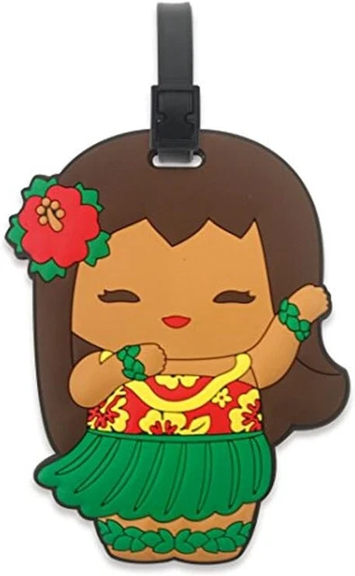 Island Heritage PVC ID Luggage Tag Yumi Aloha Hula Girl Hibiscus Hawaii NWT
