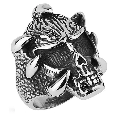 Anello teschio in acciaio inossidabile punk retrò Anello teschio in acciaio inossidabile punk retrò