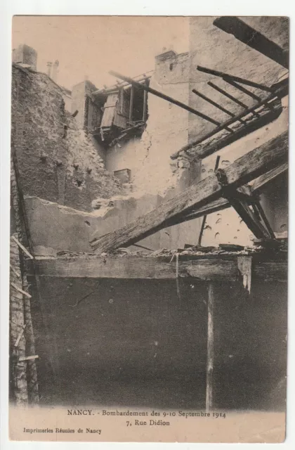 NANCY - Meurthe & Moselle - CPA 54 - Bombardements Guerre - rue Didion