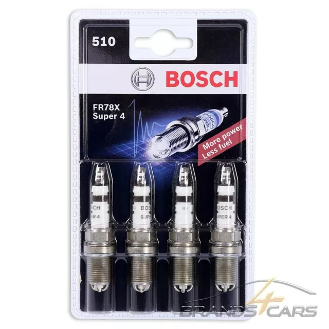 4x ZÜNDKERZE BOSCH BLISTER SUPER-4 FÜR DAIHATSU FIAT PUNTO FORD HONDA