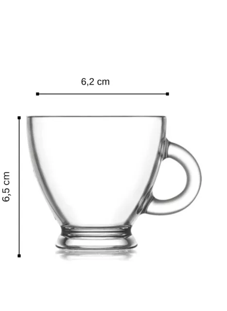 Espresso Gläser 95ml mit Henkel 95ml 6er Set Kaffeegläser Tassen Set 2