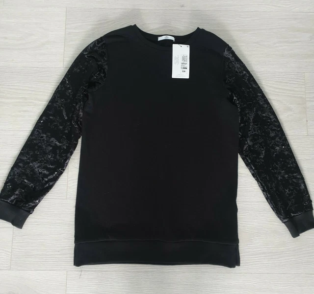 BNWT Girls M&S Black Sequin Jumper Age 13-14 Years