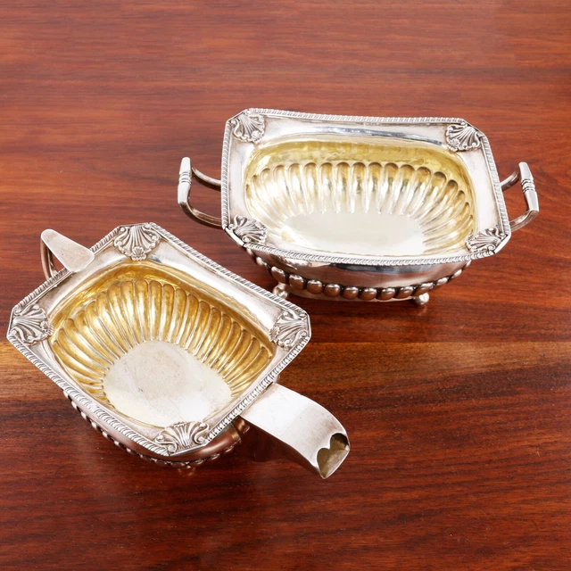 Duncan Urquhart & Naphtali Hart George Iii Sterling Silver Creamer & Sugar 1807