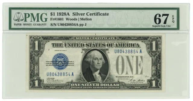 Fr.1601 Series 1928A $1 Silver Certificate PMG 67EPQ (59266)