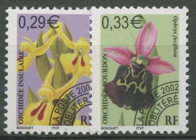 Frankreich 2002 Freimarken Orchideen 3594/95 mit Vorausentwertung postfrisch