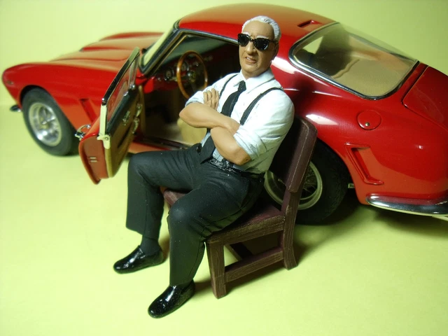 1:18 Enzo Ferrari Figure For BBR MR CMC Hot F40 250 GTO TR 330 P4 Testarossa La