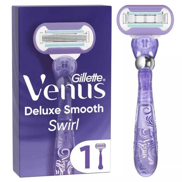 Gillette Venus Deluxe - Women's Smooth Swirl Flexible Razor + 5 Blades Cartridge