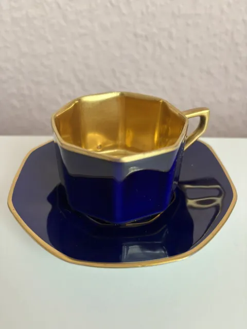 alte Mokkatasse ,Sammeltasse Rosenthal,Selb Bavaria,Kobaltblau,Gold