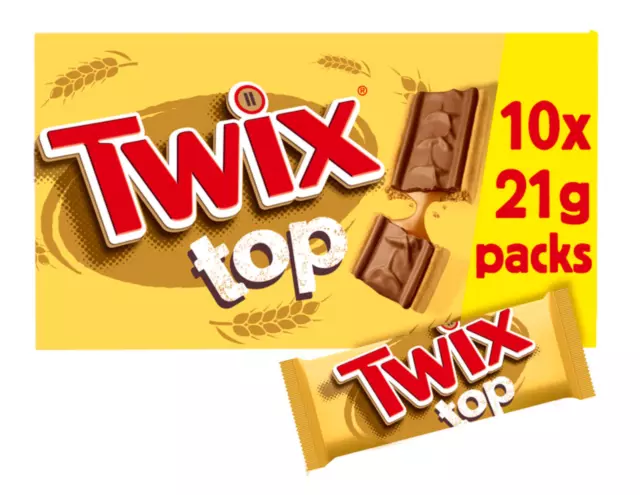 Twix Haut Caramel & Lait Chocolat Biscuit Barres Lot 10x21g Paquet De 6