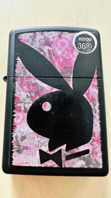 NEW Unstruck Zippo Large Lighter Rare 2012 Playboy Bunny Black Matte Windproof