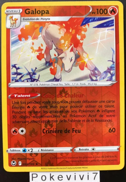Pokemon Card GALLOPA 022/195 Holo REVERSE Sword & Shield 12 EB12 EN NEW