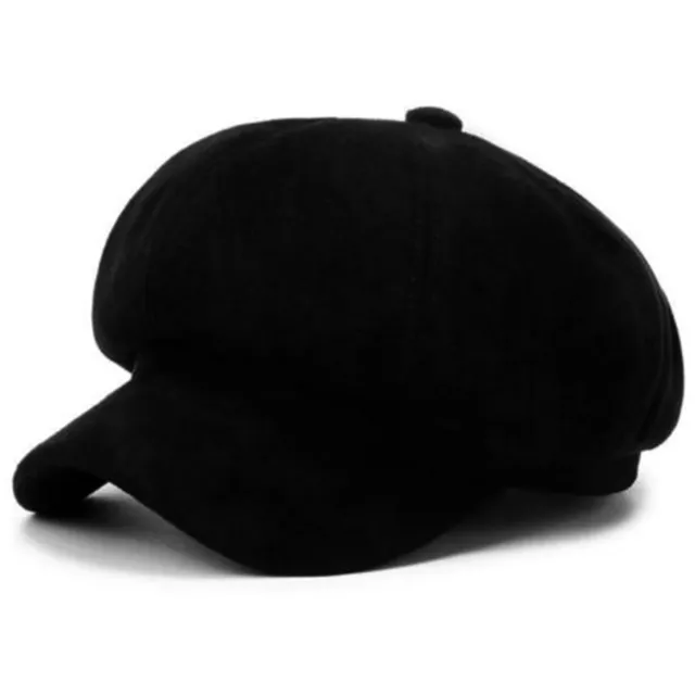 Suede Fashion Ladies Women Girls Baker Boy Peaked Cap Newsboy Hat