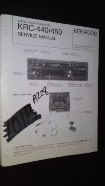 Kenwood krc-440 450 service manual original repair book stereo tape car radio