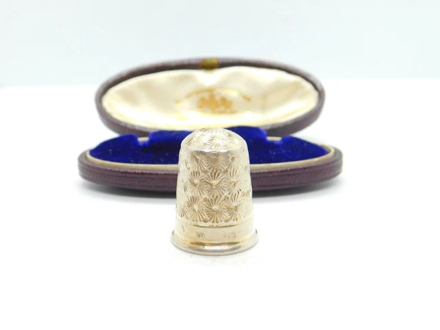 Charles Horner Sterling Silver Thimble Size 6 Antique c1910 Edwardian Chester