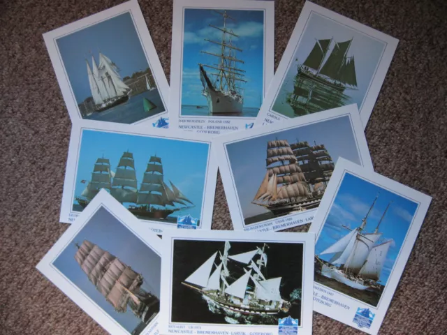 Cutty Sark Tall Ships Race/ Newcastle Maritime Festival 1986 - 8 Postcard set