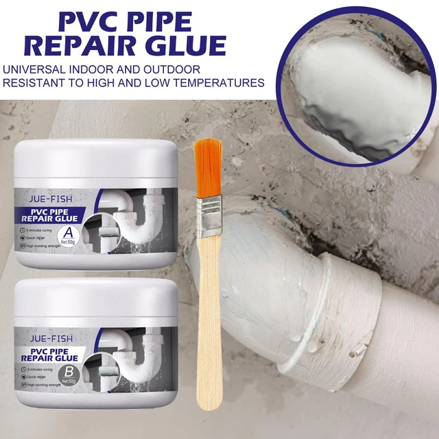 2 Pcs A+B PVC Pipe Repair Glue Paste Heat Resistance Welding Adhesive F6Q5