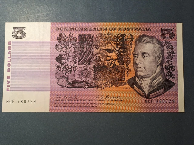 $5 AUSTRALIAN NOTE, First signatures Coombs/Randall, 1967, used, NCF ...