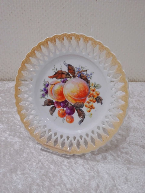 Mnhzt5 - Antico Souvenir Porcellana Breakthrough Piatto - Vintage Um 1900 -