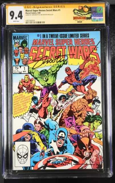 Marvel Super Heroes Secret Wars #1, CGC 9.4 NM, Signed by Shooter & John Beatty