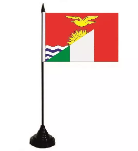 Tischflagge Kiribati-Italien Tischfahne Fahne Flagge  10 x 15 cm