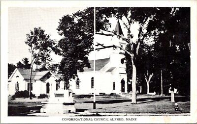 Vintage Postcard Rppc Unposted Congregational Church  Alfred Maine