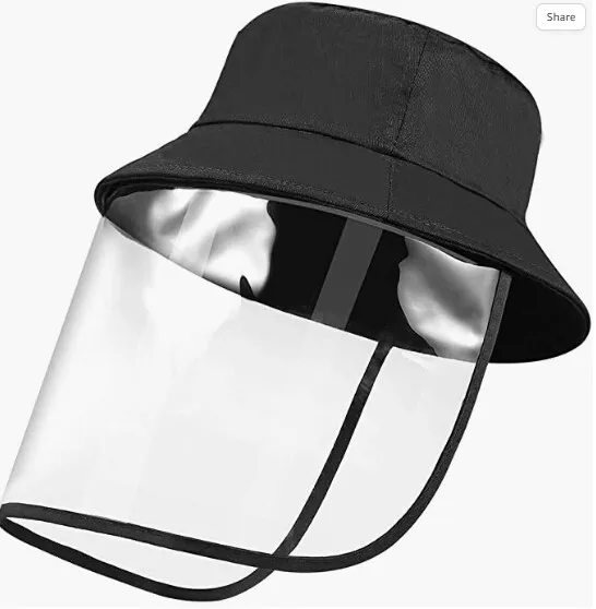 FULL PROTECTIVE BUCKET Hat, Face Shield, Anti Spit & droplet, Removable ...