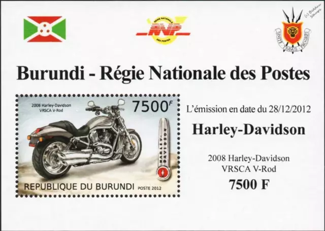 2008 HARLEY DAVIDSON VRSCA V-Rod Motorbike / Motorcycle Stamp Sheet #2 (2012)