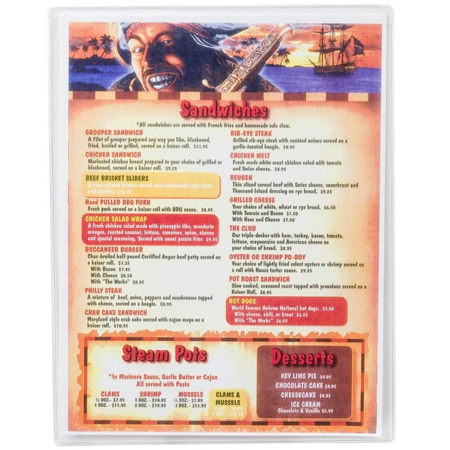 Menu Solutions CHS100A Clear 2-View Single Panel Menu Cover - Dozen