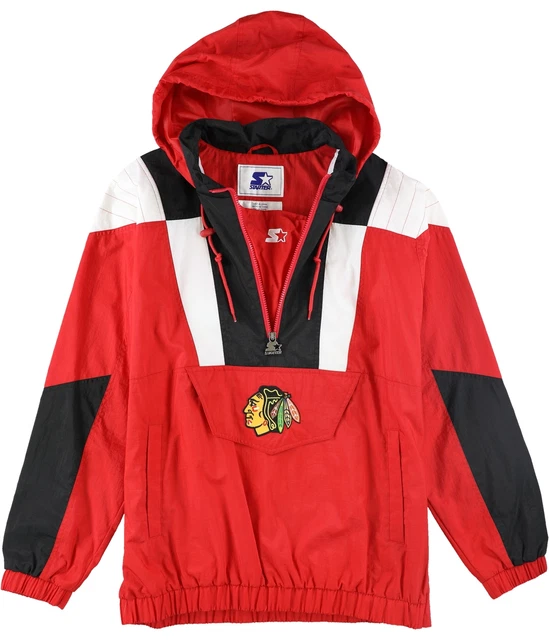 STARTER Mens Chicago Blackhawks Windbreaker Jacket, Red, Large (Regular) STARTER Mens Chicago Blackhawks Windbreaker Jacket, Red, Large (Regular)