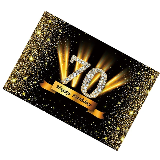 REUSABLE VINYL 70TH Birthday Photo Backdrop Cloth with Decorative ...