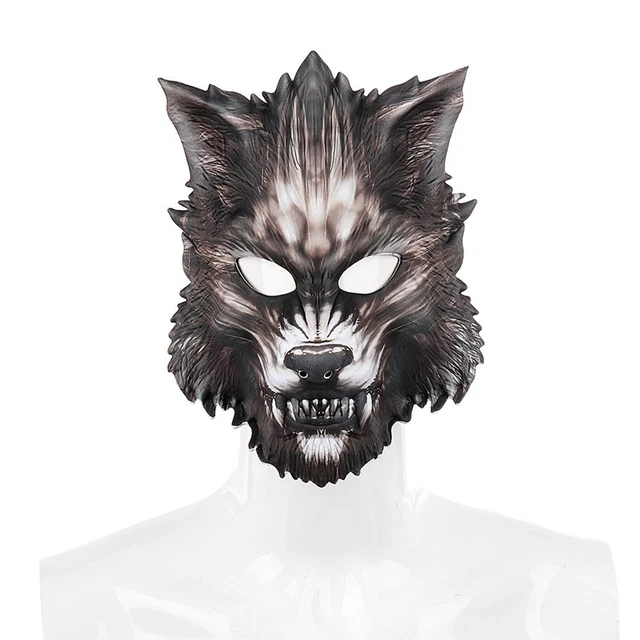 Wolf Maske Halbes Gesicht – Aus Kunstpelz, Für Halloween, Cosplay & Partys, Einheitsgröße Für Frauen & Männer
