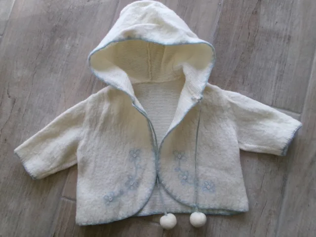 vêtement bébé baigneur ancien paletot veste gilet années 50, lainage authentique