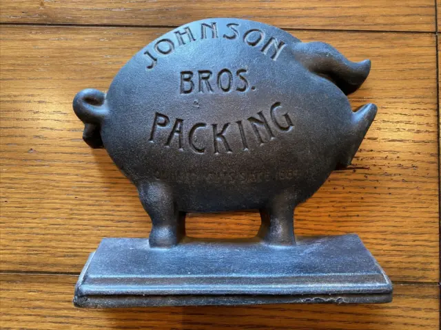 Johnson Bros Packing Cast Iron Pig DoorStop 8" x 9"