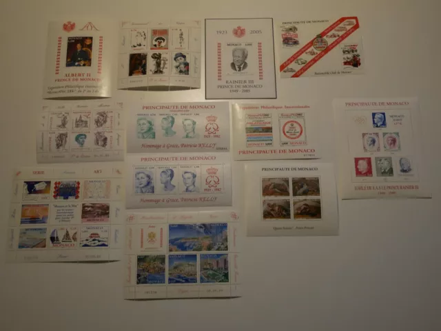 Monaco Lot 12 Blocs De Timbres Neufs** Des Annees 2000. Bonne Valeur