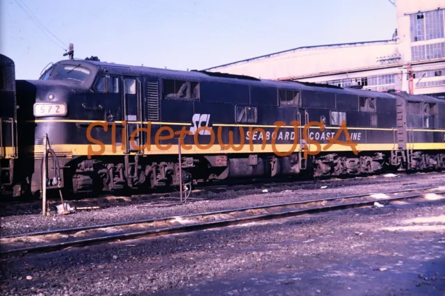 Vtg 1969 Train Slide 572 Seaboard Coast Line Engine X3D179