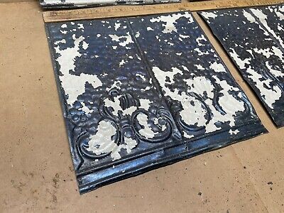 4 pc Lot 12" x 12" Antique Ceiling Tin Metal Reclaimed Salvage Art Craft 3