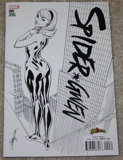 SPIDER-GWEN 9 J SCOTT CAMPBELL RETAILER B&W VARIANT 1st PUNISHER SPIDER-MAN HOT!