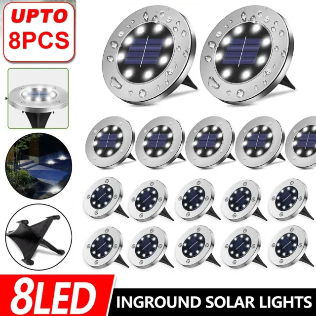 Solar Powered LED Buried Inground Recessed Light Garden Outdoor Deck Path Lamp